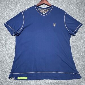 Robert Graham V-Neck Skull T-Shirt Men's M Navy Knowledge Wisdom Truth‎